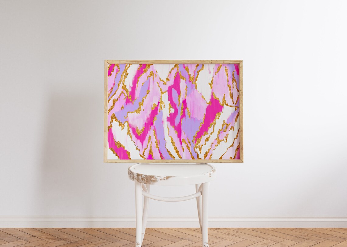 Pink Lavender Abstract Painting, Preppy Room Decor Art Print - Image 2