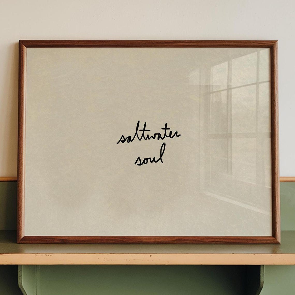 Minimalist Beach Print Saltwater Soul Digital Download Horizontal