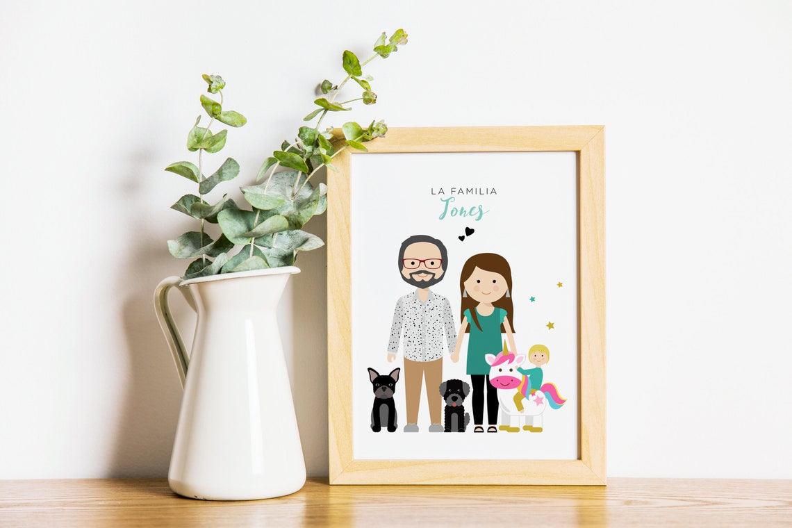 Personalized La Famille Bertronou 2019 Family Illustration Poster - Image 4