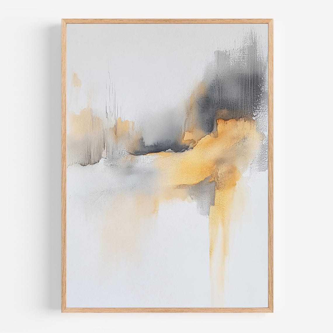 Abstract Art Print Modern Minimalist Wall Decor Yellow And Gray Painting Contemporary Home Decor Neutral Tones Living Room Art Zen Art - Image 2