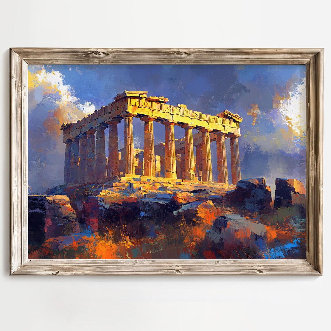 Ancient Greek Parthenon at Golden Sunset Historic Landmark Poster - Image 2