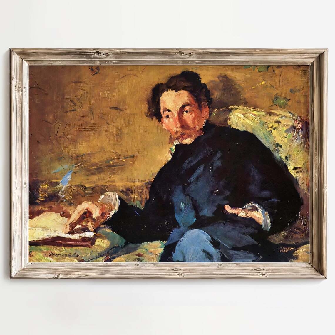 Classic Seated Gentleman Impressionist Oil Painting Portrait Poster - Image 3