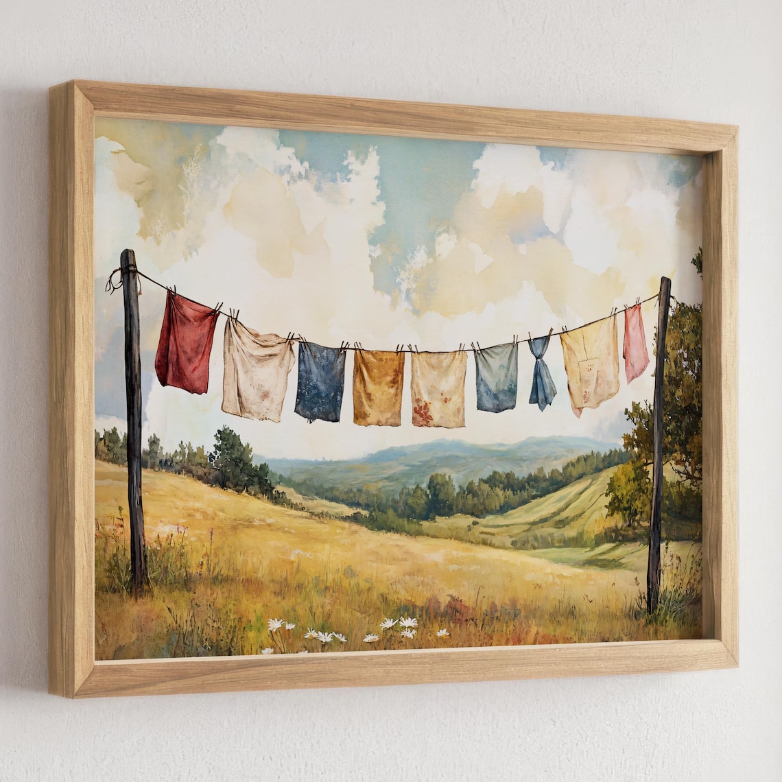 Rustic Laundry Country Landscape Art Print - Image 3