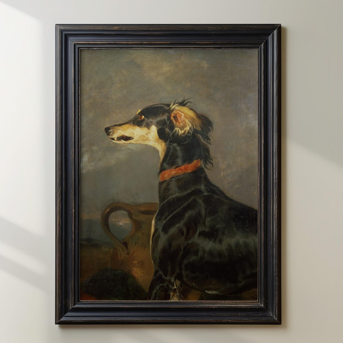 Saluki Dog Art Print Vintage Dog Portrait Antique Hunting Dog Painting Classic Animal Wall Art Equestrian Home Decor Dog Lover Gift