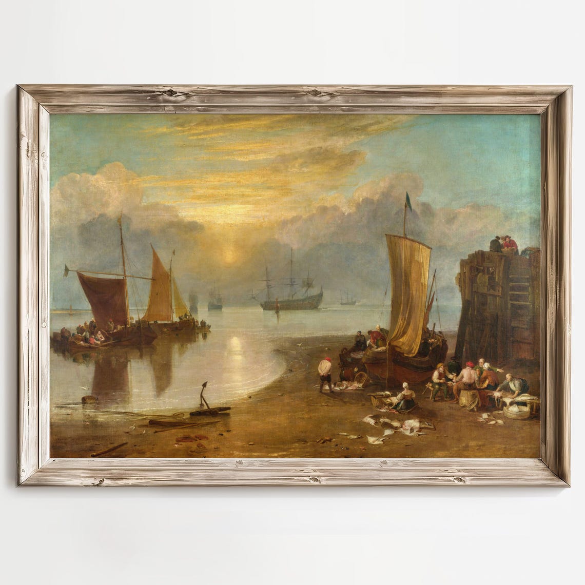 Turner Sun Rising Through Vapour Fishermen on the Beach Poster - Image 3