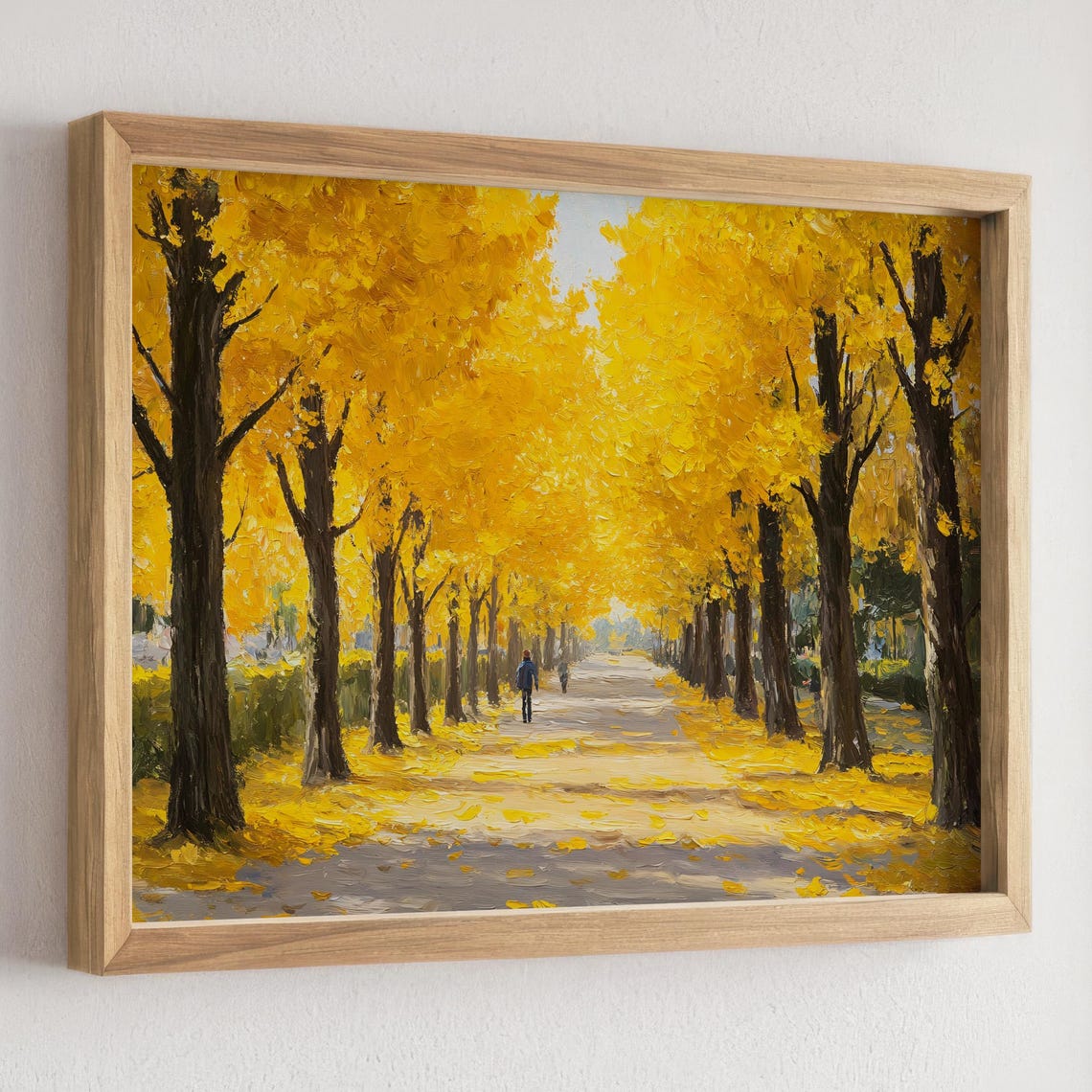 Golden Autumn Tree Tunnel Path Glowing Fall Landscape Poster - Image 2