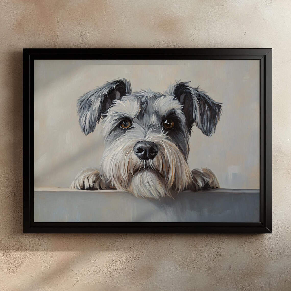 Miniature Schnauzer Cute Dog Portrait Art Print - Image 3