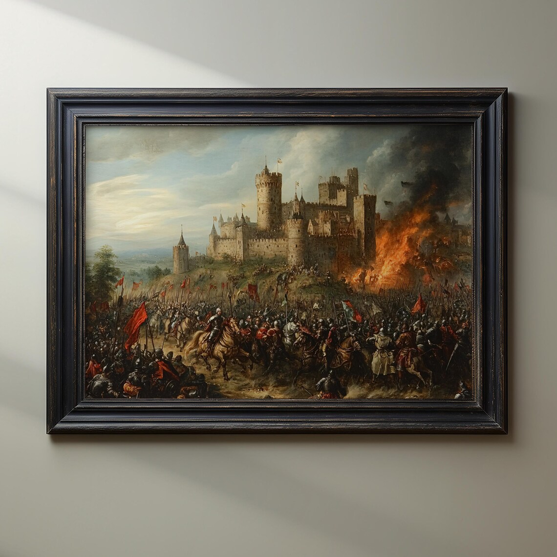 Medieval Battle Castle Siege Knights Art Print - Image 3