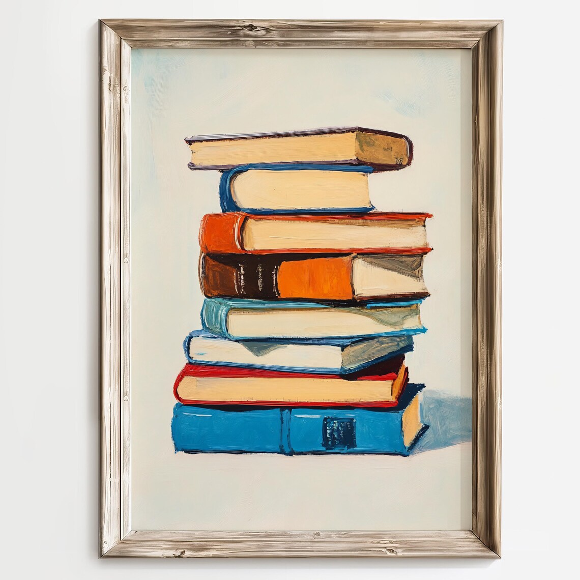 Stacked Books Art Print, Colorful Literary Decor - Image 3