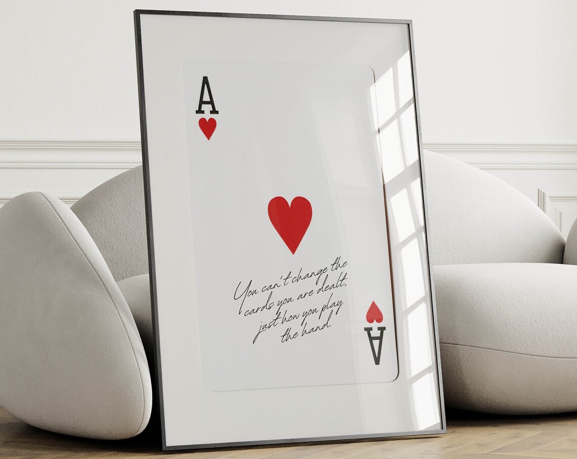 Ace Of Hearts Trendy Motivational Art Poster