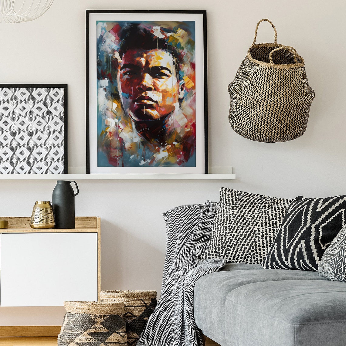 Muhammad Ali Vibrant Abstract Impressionist Boxing Icon Poster - Image 2