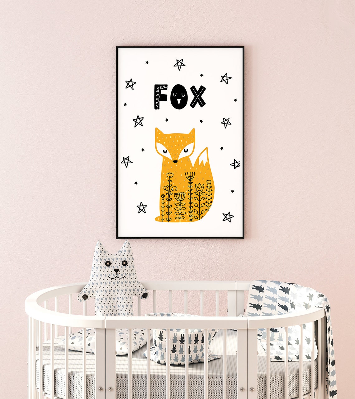 Nursery Prints Fox Nursery Decor Scandi Print Nursery Nordic Nursery Boys Bedroom Decor Girls Room Decor - Image 2