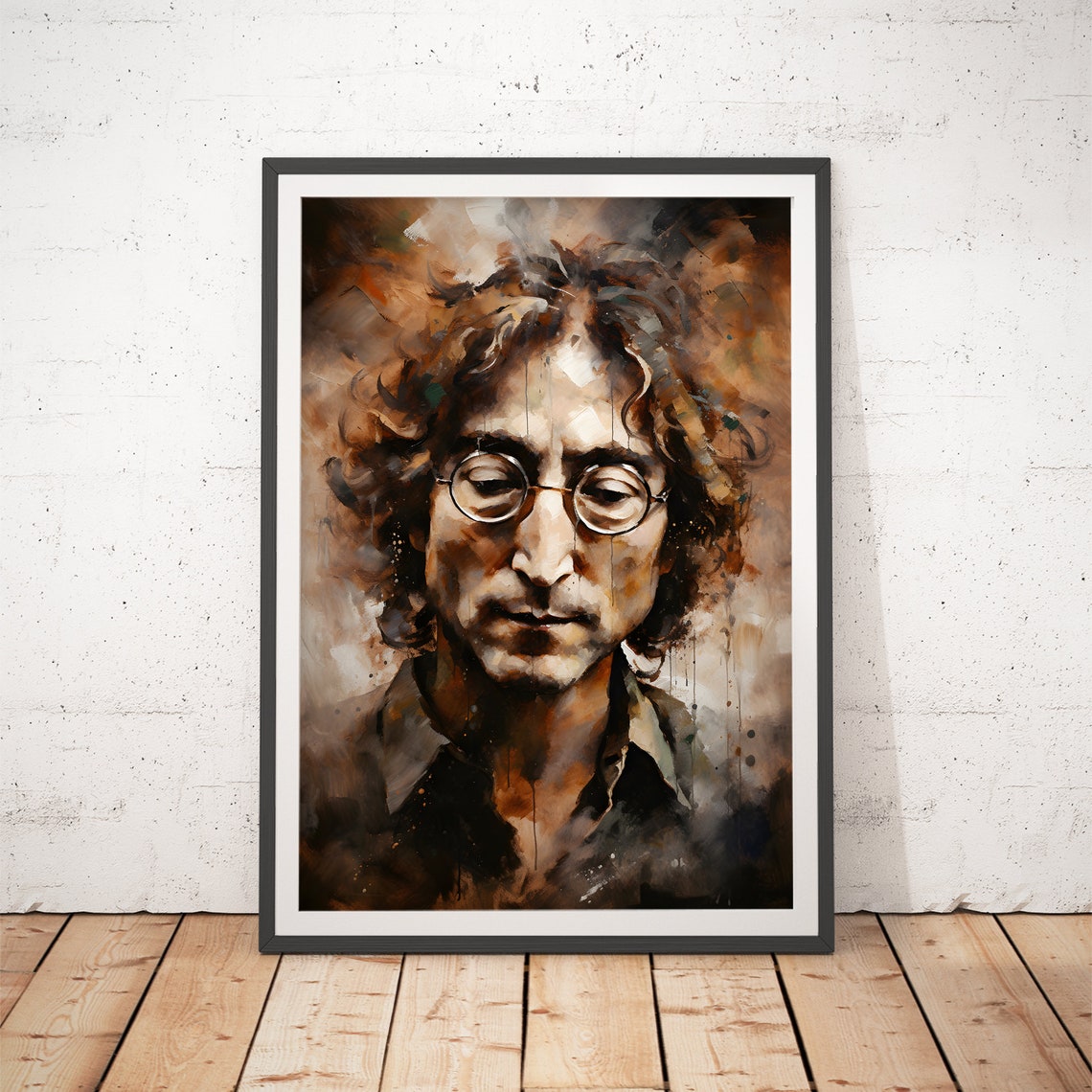 John Lennon Abstract Portrait Beatles Rock Legend Art Poster