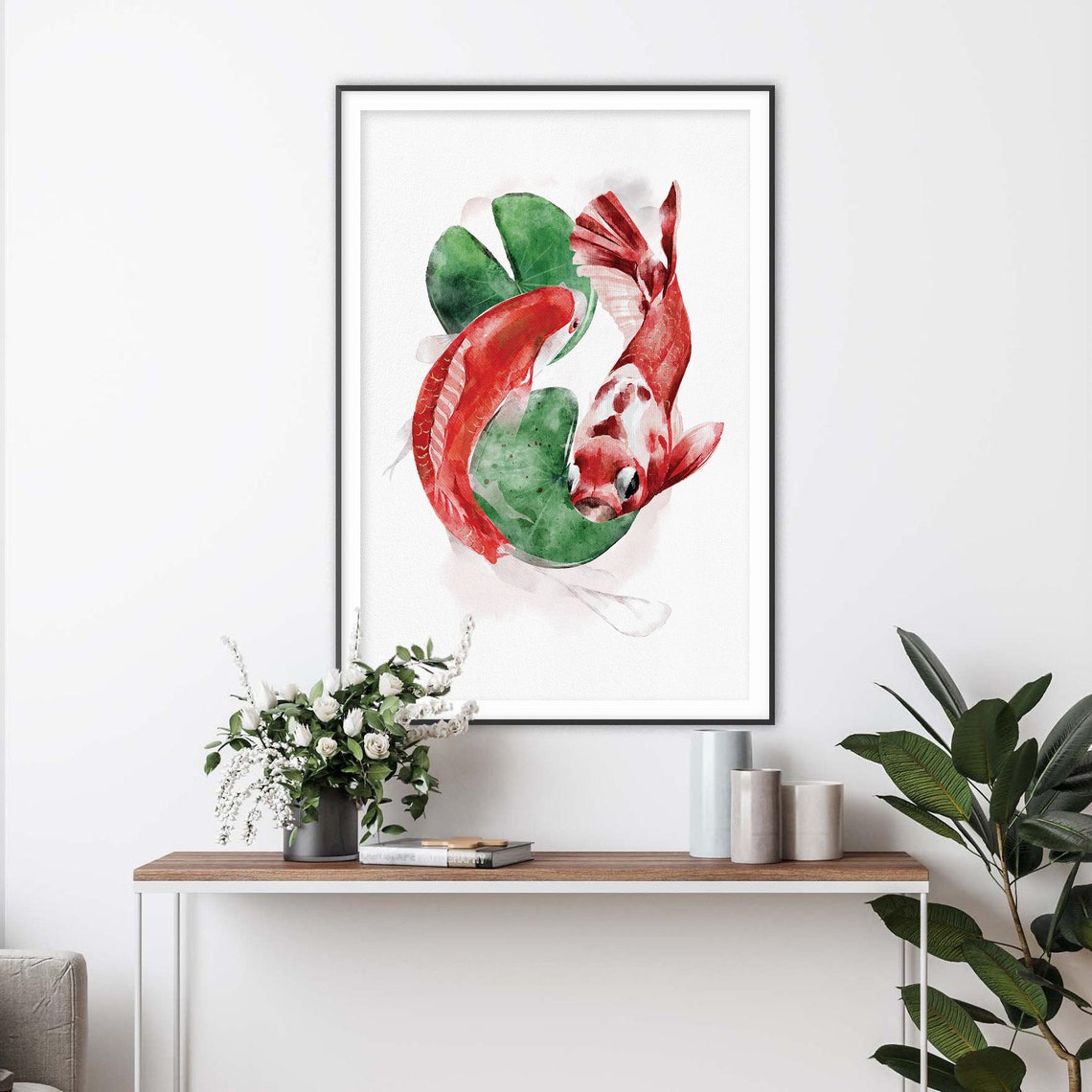 Koi Fish Japanese Watercolor Art Print - Image 2