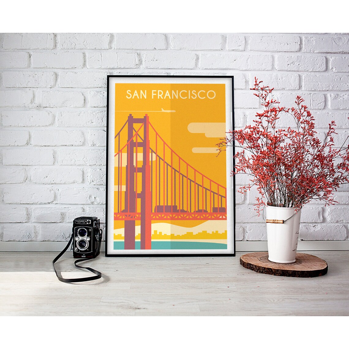 San Francisco Vintage Travel Poster, Minimalist Art Print - Image 2