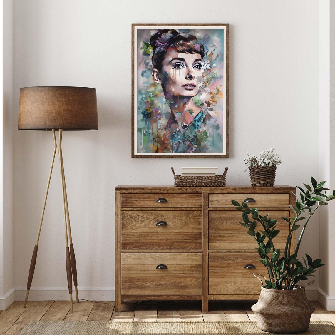 Audrey Hepburn Dreamy Abstract Floral Portrait Movie Icon Poster - Image 4