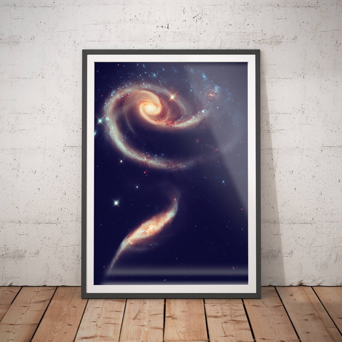 Rose Galaxy Astronomy Art Print, Universe Poster