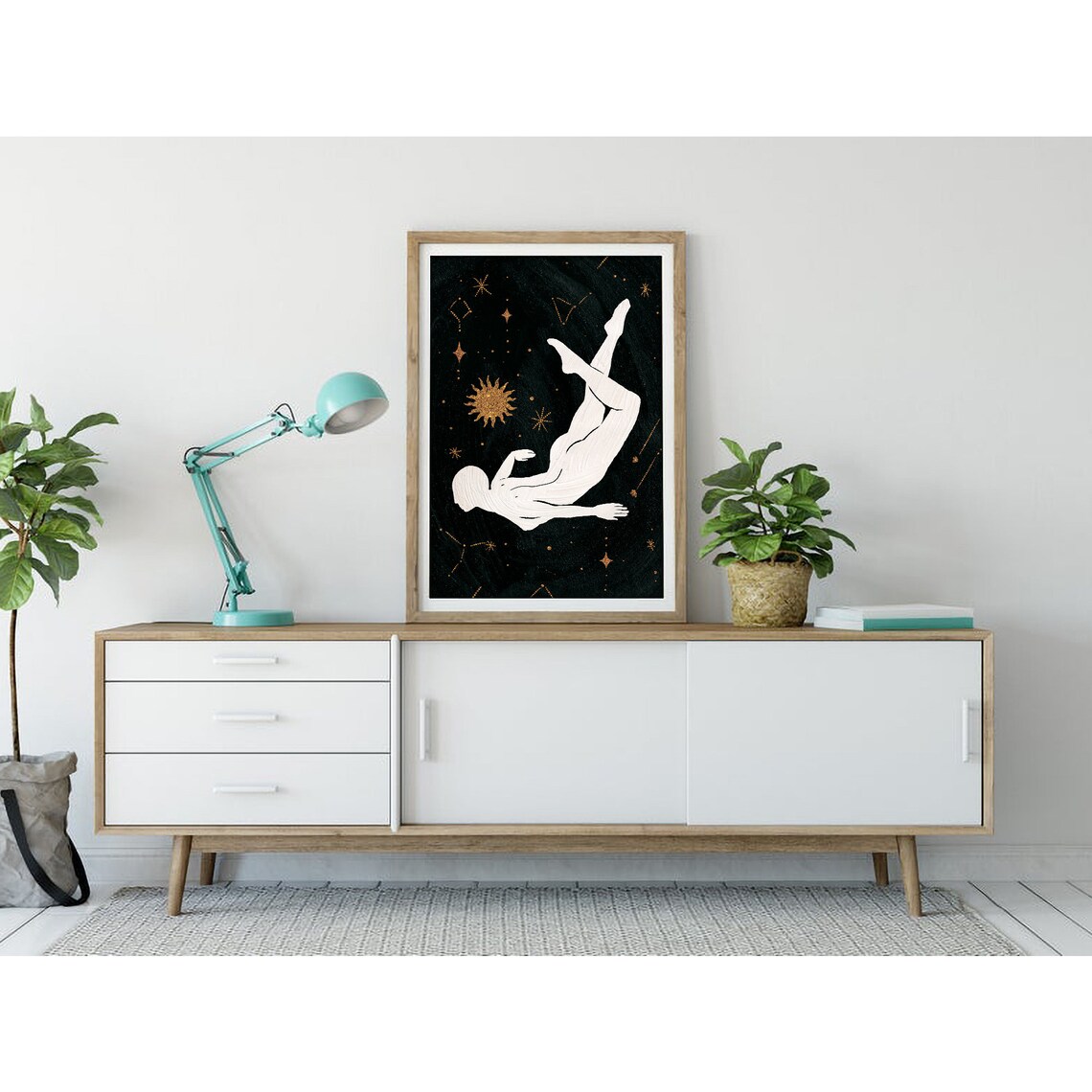 Female Celestial No5 Boho Nude Figure Art Print - Image 2