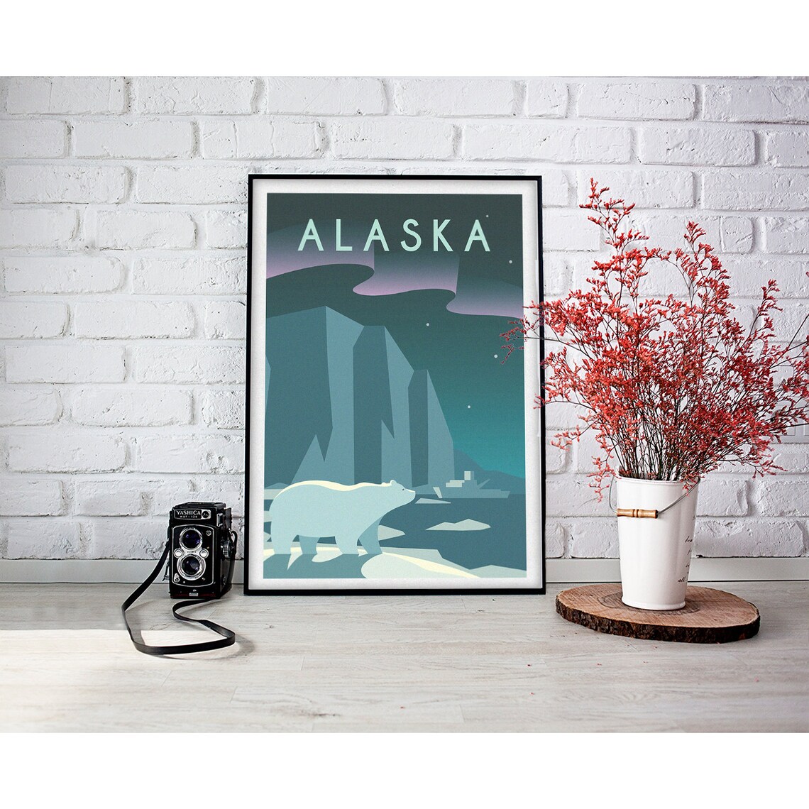 Alaska Vintage Travel Poster, Minimalist Art Print - Image 2
