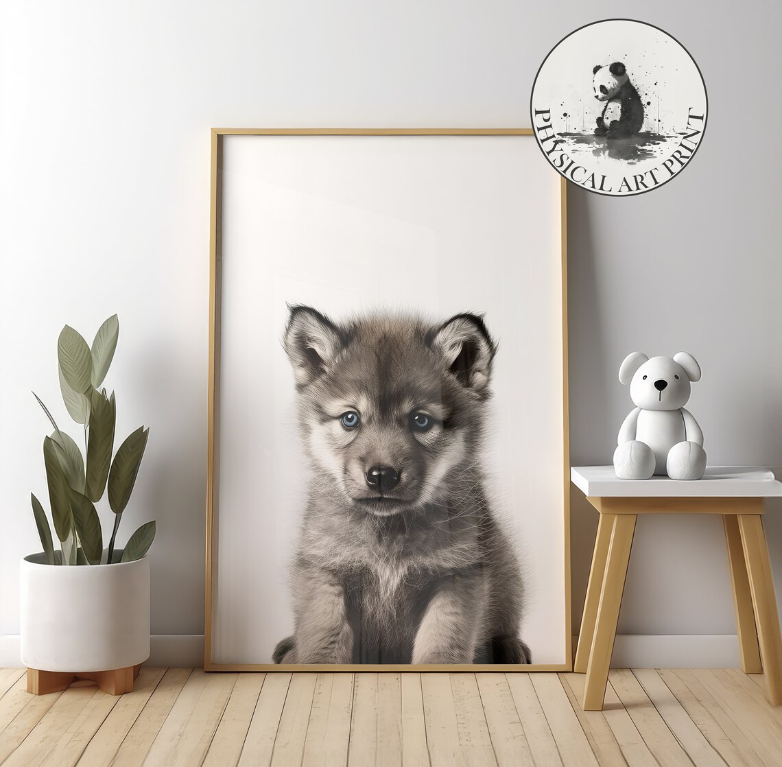 Wolf Cub Nursery Decor Animal Illustration Poster