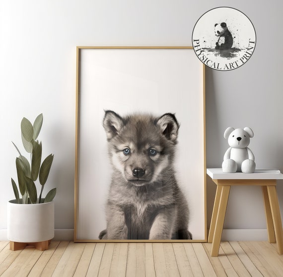 Wolf Cub Nursery Decor Animal Illustration Poster