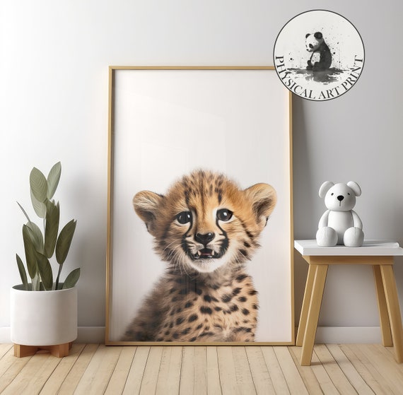 Baby Cheetah Wall Art Physical Print Animal Illustration Nursery Decor Infant Matte Poster