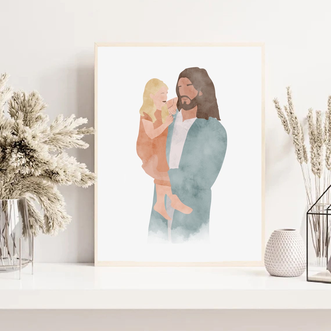 Children Of God Blonde Hair I Am A Child Of God Peace In Christ Jesus With Children Lds Art Jesus Watercolor Print Christ Print