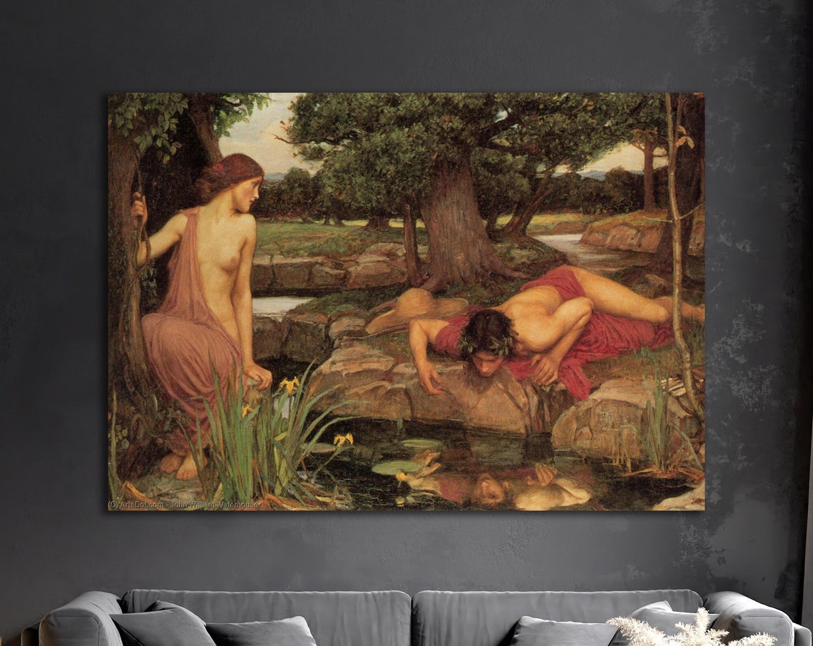 John William Waterhouse Echo And Narcissus Classic Mythology Poster