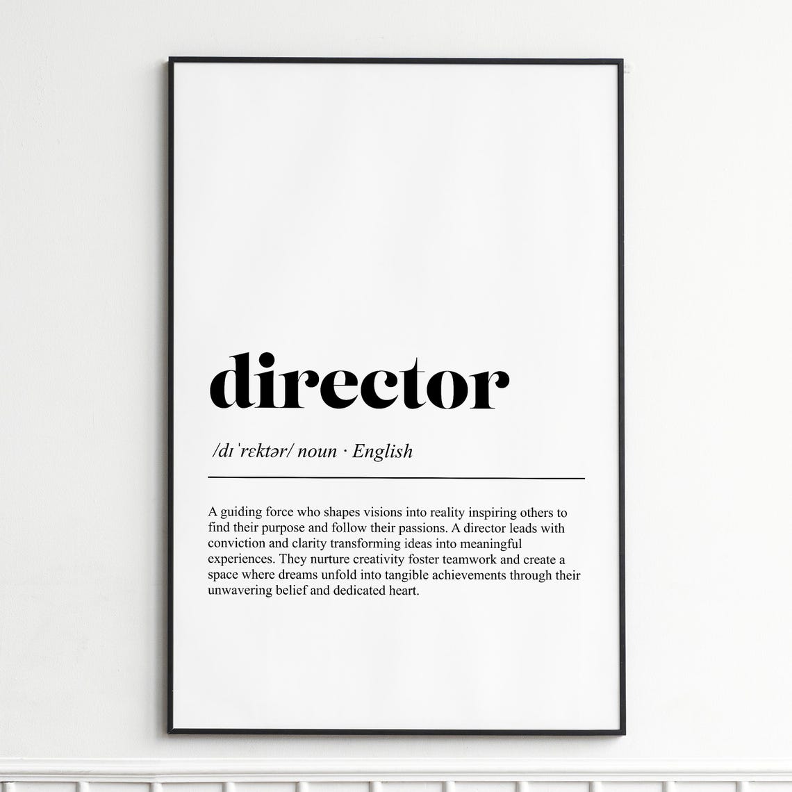 Director Definition Print Inspirational Typography Wall Art Modern Dictionary Poster Home Decor Office Gift