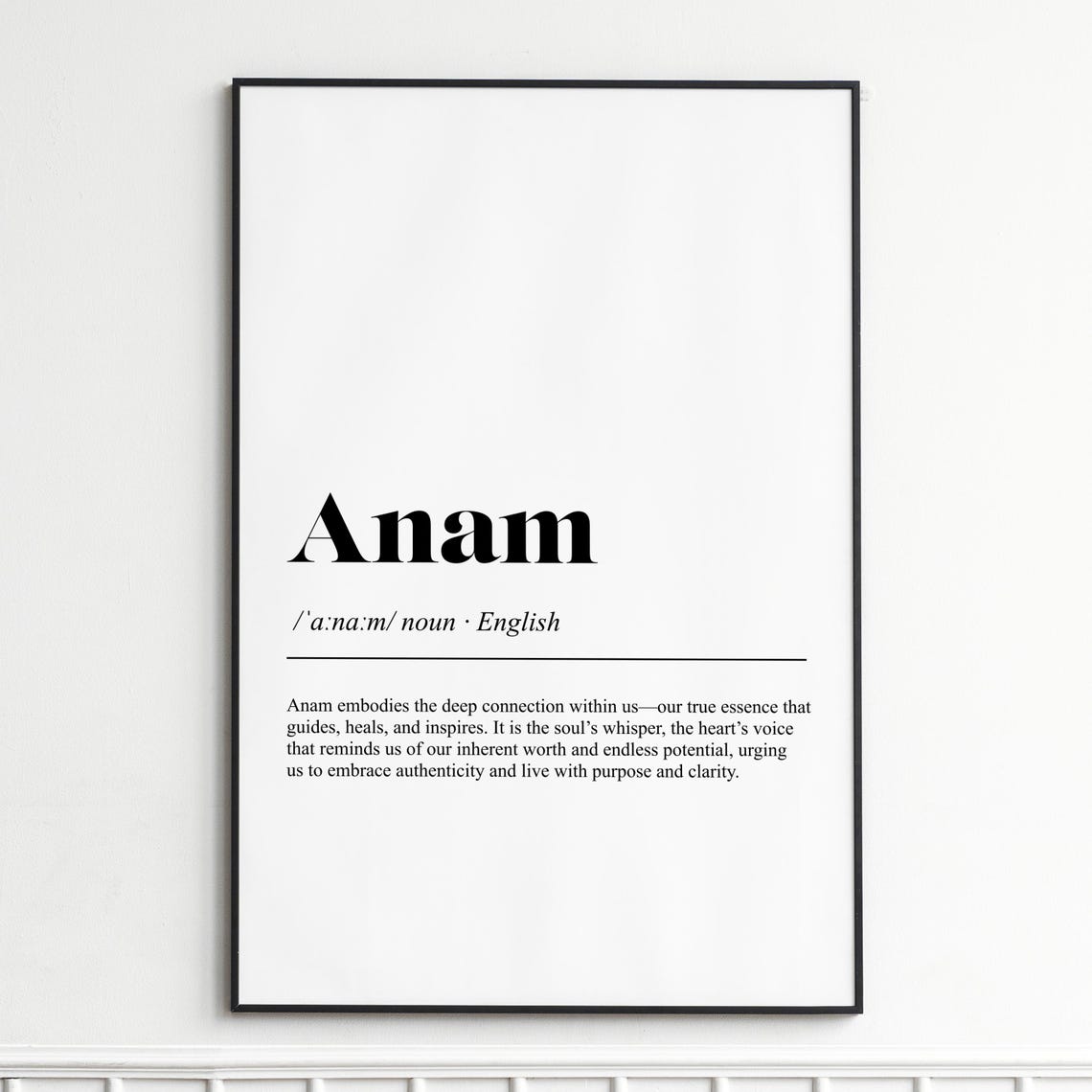 Anam Souls Whisper Authenticity Classic Minimalist Word Poster