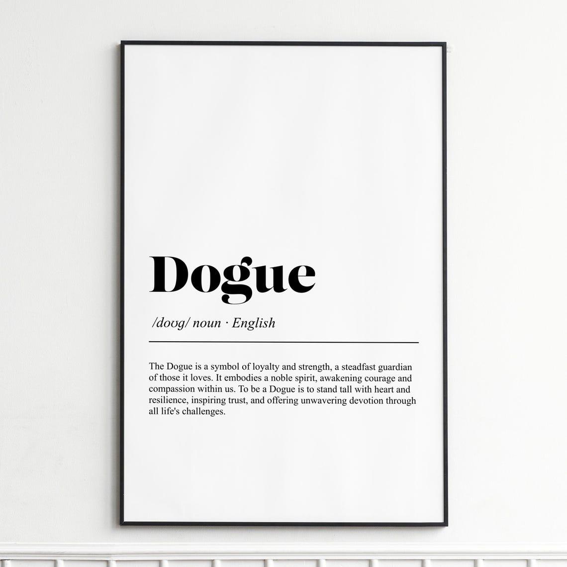 Dogue Definition Funny Playful Dog Typography Black Serif Poster