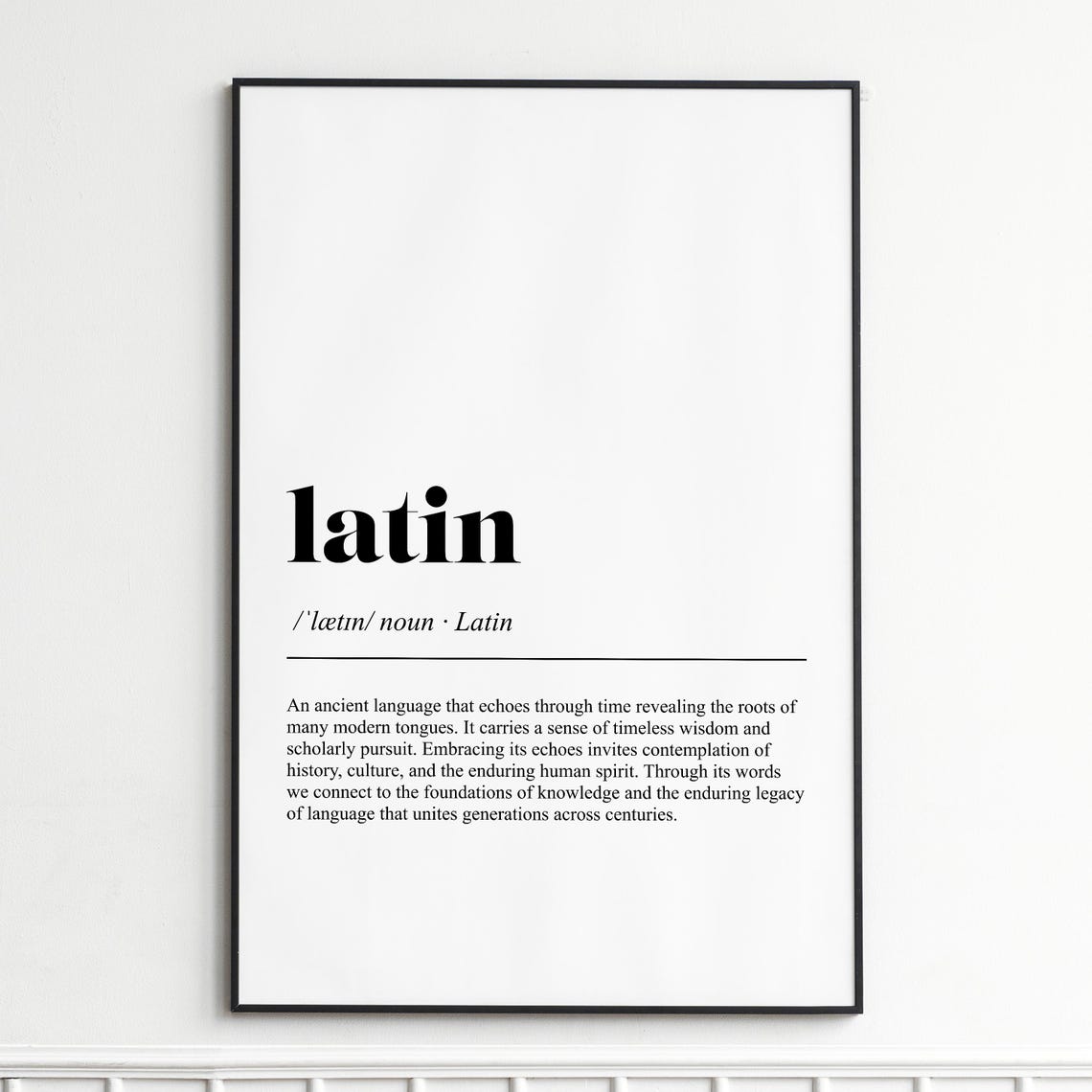 Latin Definition Dictionary Style Typography Wall Decor Poster