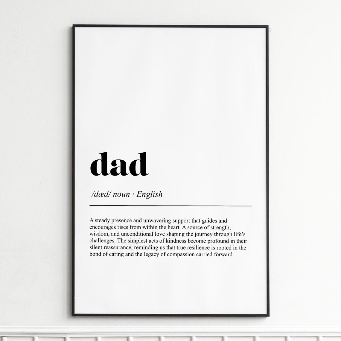 Dad Definition Print Inspirational Typography Wall Art Modern Home Decor Unframed Poster For Living Room Or Office