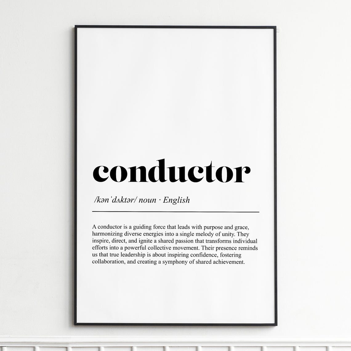 Conductor Definition Music Leadership Minimalist Typography Poster