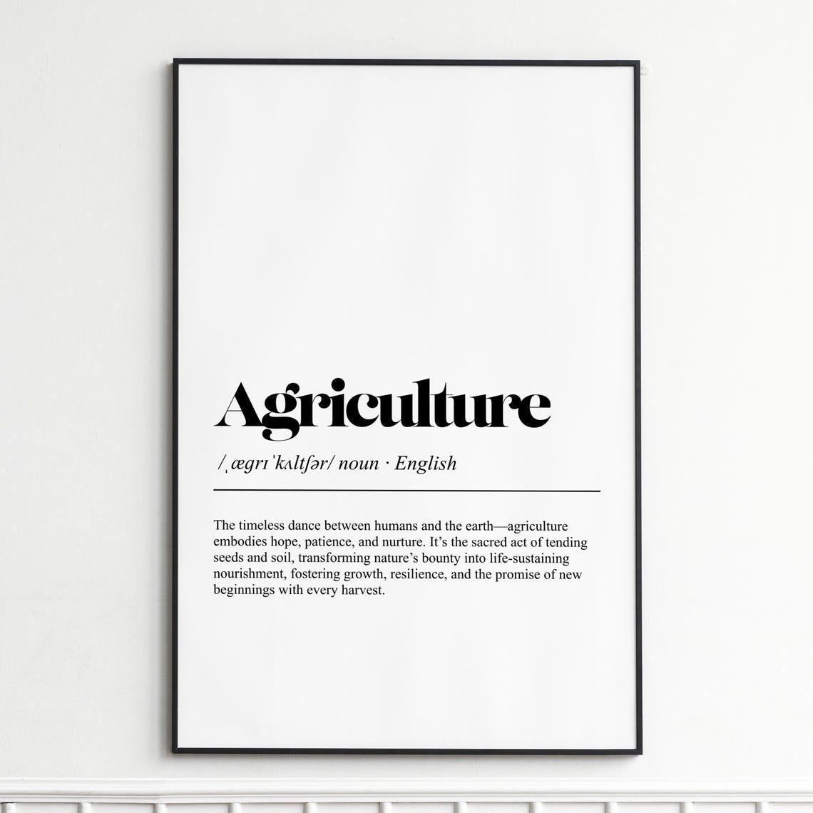 Agriculture Hope And Harvest Farm Rustic Dictionary Wall Poster