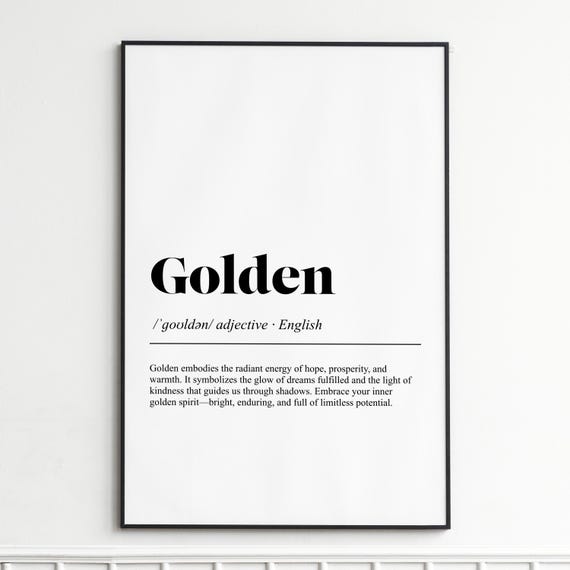 Golden Art Print Inspirational Wall For Home Decor Minimalist Typography Poster Gift And Present