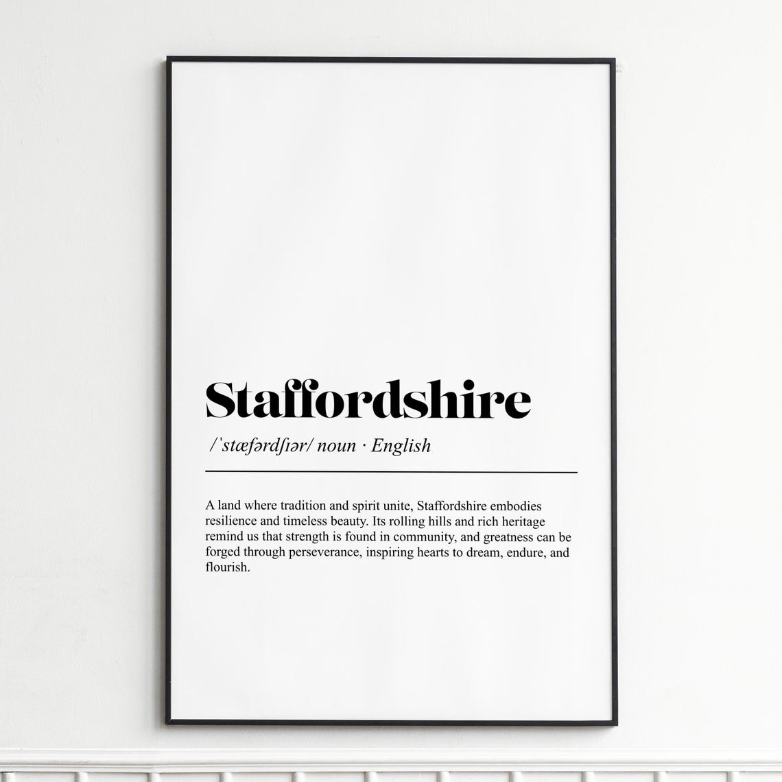 Staffordshire Word Definition Dictionary Style Heritage Art Poster