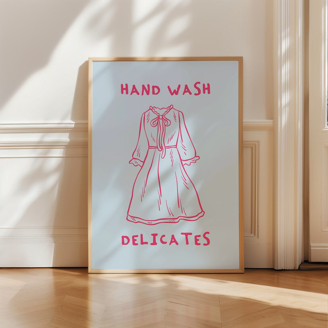 Hand Wash Delicates Cute Pink Dress Laundry Room Quote Poster - Image 5