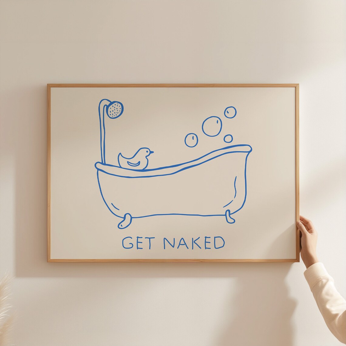 Get Naked Funny Bathroom Quote Retro Poster