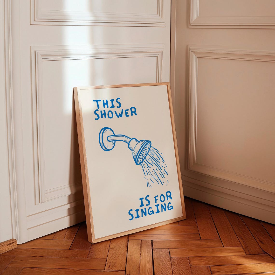 Funny This Shower Is For Singing Blue Showerhead Bathroom Print - Image 2