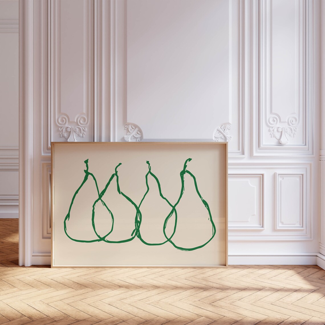 Pear Print Vintage Food Art, Minimalist Kitchen Poster - Image 2