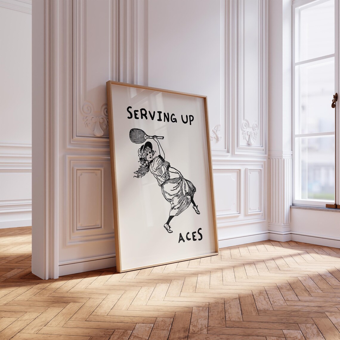 Serving Up Aces Vintage Tennis Player Retro Sports Poster Art - Image 4