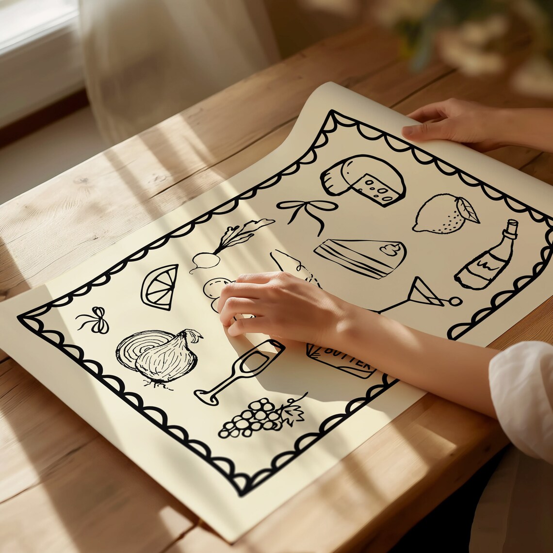 Dinner Party Vintage Food Print, Kitchen Decor - Image 2