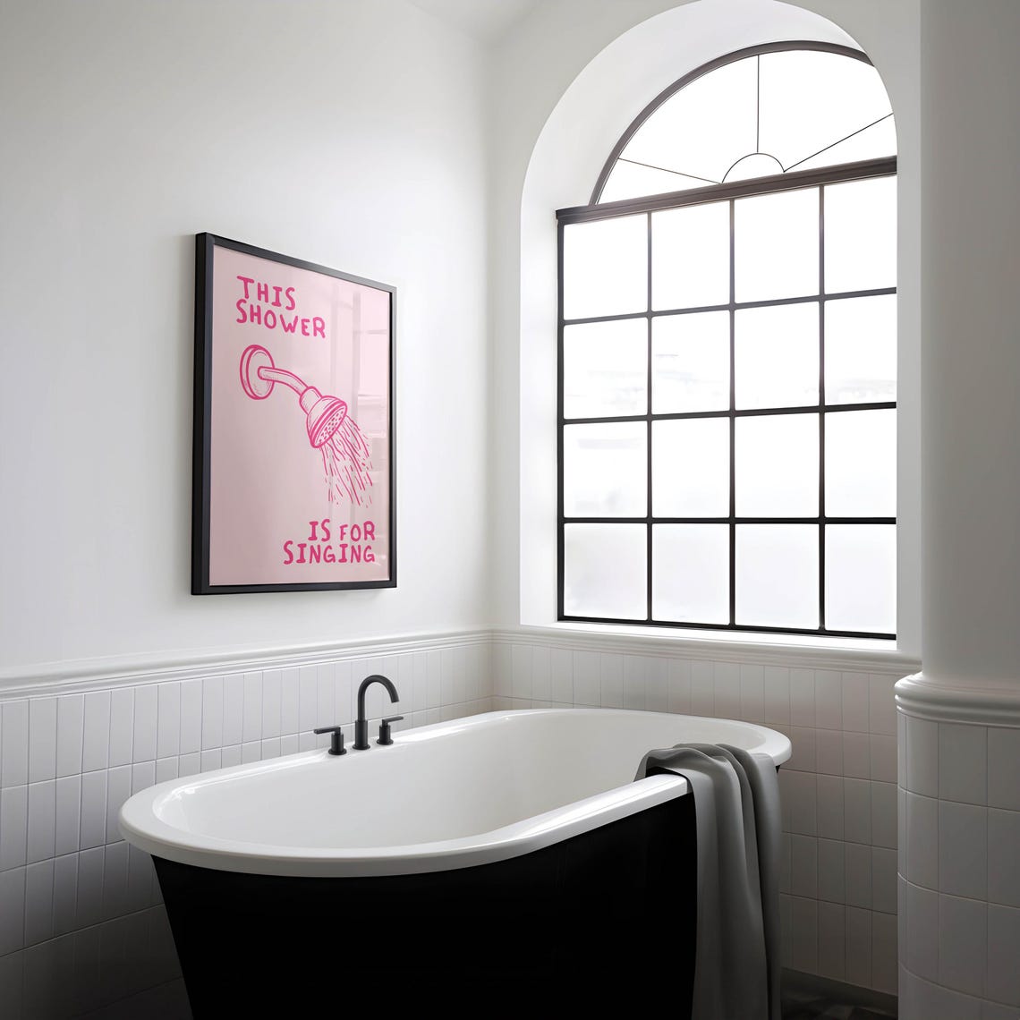 Funny This Shower Is For Singing Pink Showerhead Bathroom Print - Image 2