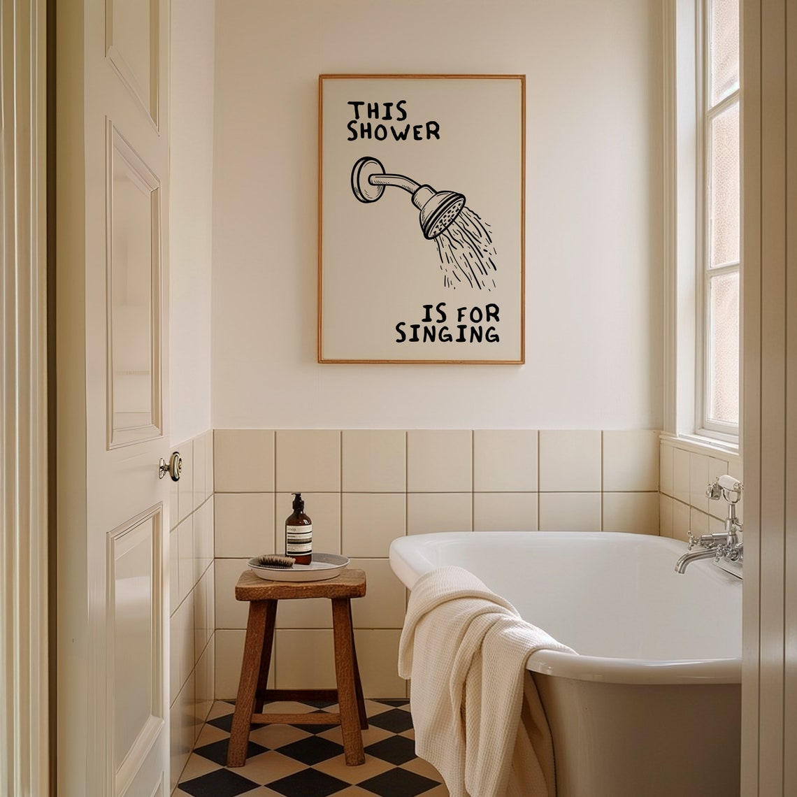 Retro Funny Bathroom Quote Art Print - Image 5