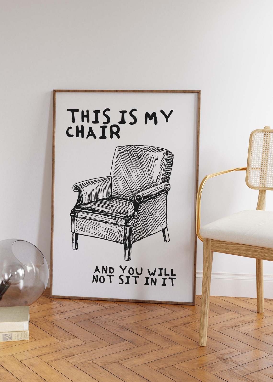 This Is My Chair Funny Black Armchair Sketch Humor Decor Poster - Image 5