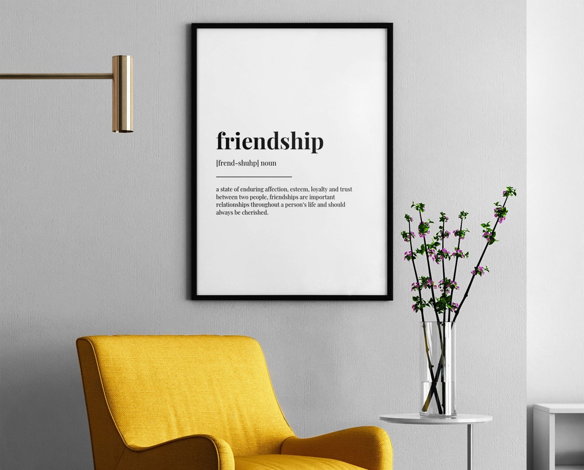 Friendship Meaning Print Wall Art Gift For Friend Definition Print Instant Quote Print Print - Image 3