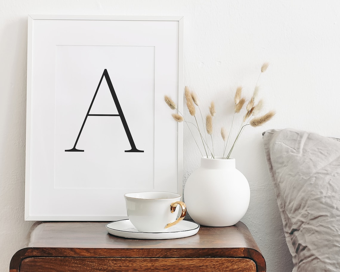 Letter A Minimalist Art Print, Modern Home Decor