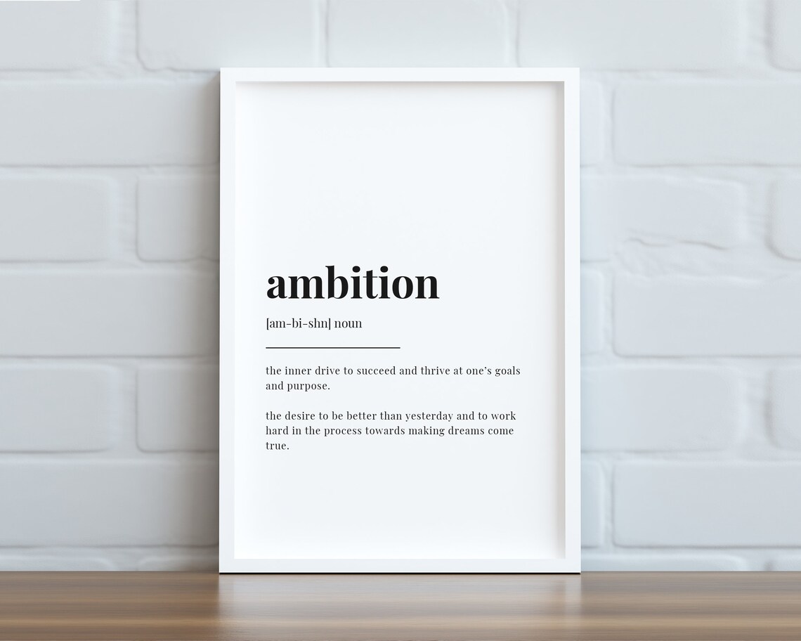 Ambition Definition Quote, Motivational Poster - Image 2