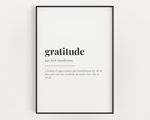 Set Of 3 Wall Art Gratitude Abundance Self Love Definition Print Prints Quote Motivational Inspirational